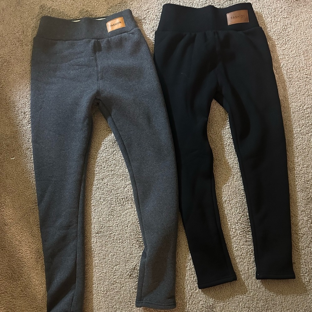 Amazon Women's Gray and Black Leggings